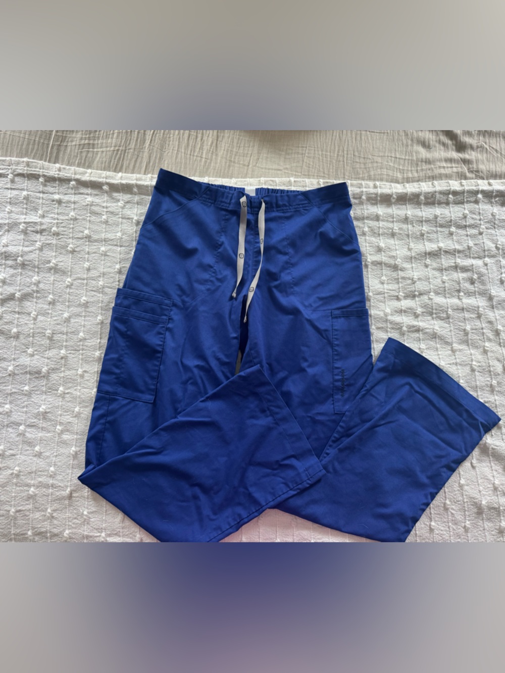Wonder wink medical scrub pants bottoms size small petite blue purple straight